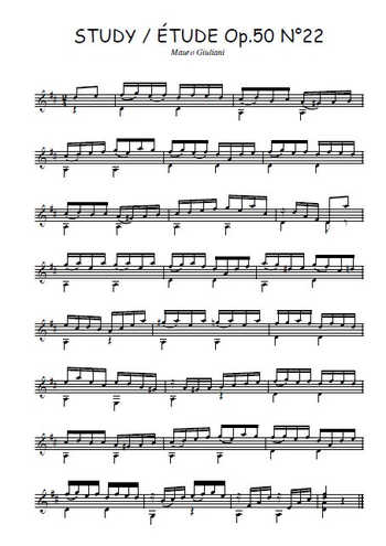 Op.50 Etude N°22 Partitions gratuites